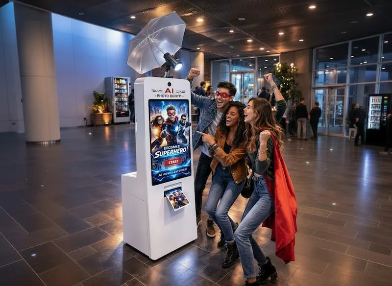 Luxury AI Photo Booth rental in Houston for corporate events and weddings